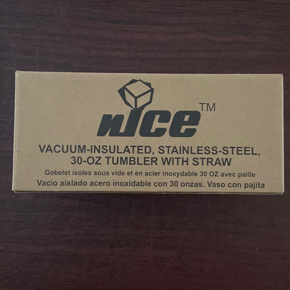 Brand new, never used. Nice, 30 ounce vacuum insulated stainless steel Tumblr.